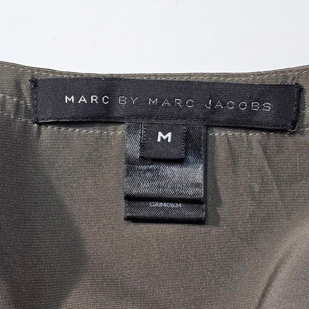 Marc Jacobs Satin Tank Top in Deep Olive Brown - Picture 3 of 4